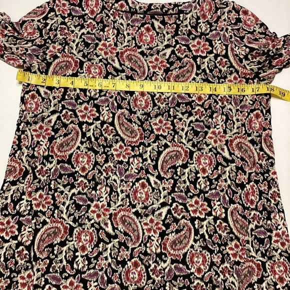 J.Jill Wearever Collection Top Tunic Black Floral - Picture 4 of 7